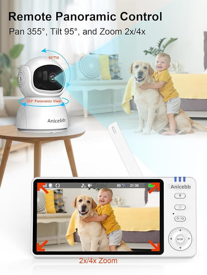 5" HD Video Baby Monitor with 2 Camera and Audio, No WiFi Hack-Proof Security - Image 4