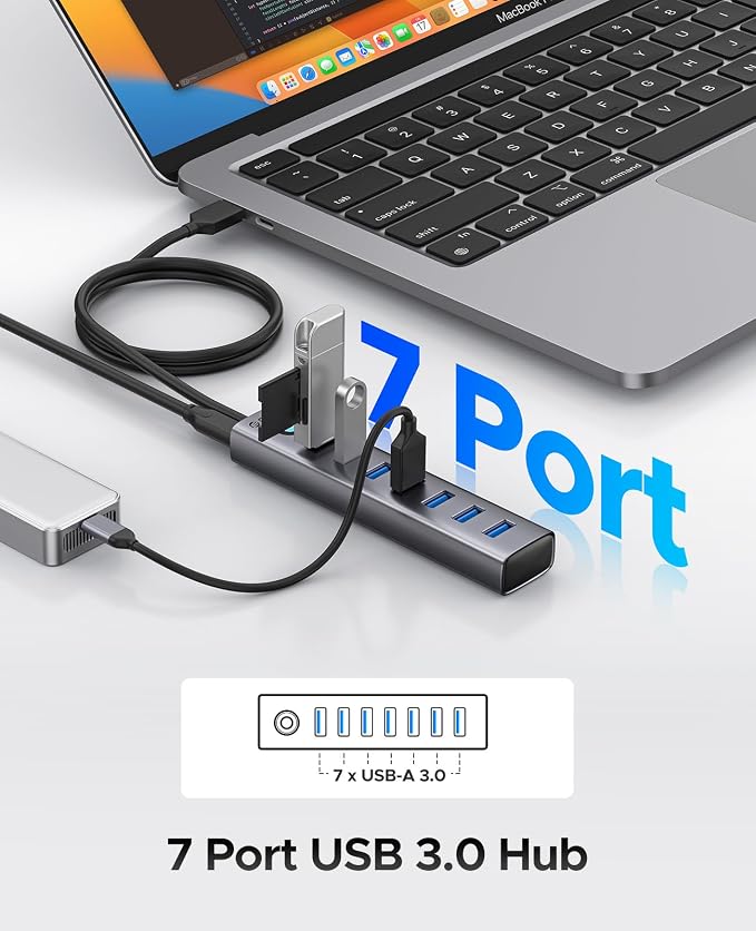 ORICO Aluminum 7-Port USB Hub - Image 2