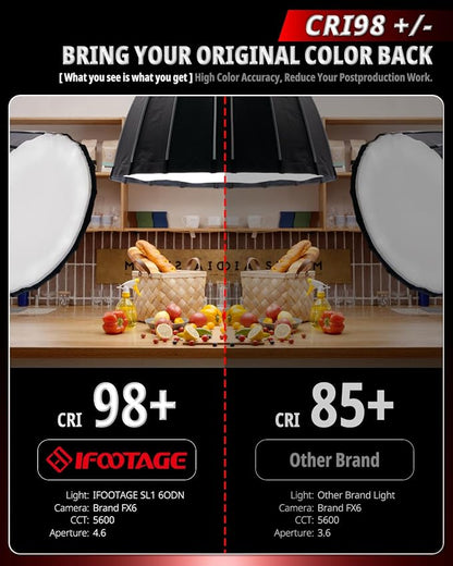 IFOOTAGE COB Video Light SL1 60DN, Continuous Output Lighting, 5600K Daylight - Image 4