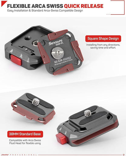 IFOOTAGE Q38 Quick Release Plate, Camera Quick Release Tripod Mount Adapter - Image 4