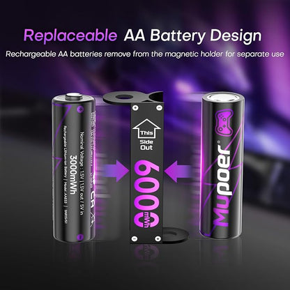 Rechargeable AA Batteries Lithium 8x3000mWh, Xbox Controller Battery Pack - Image 2