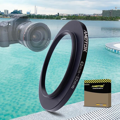 42mm Lens to 52mm Camera Lens Adapter, 42mm to 52mm Filter Step up Ring Adapter by AMOTOK