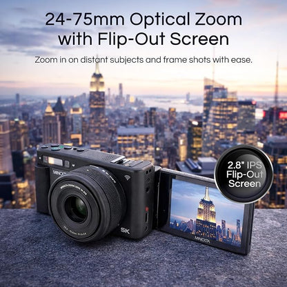 Minolta 72MP Digital Camera, 5K Ultra HD Video, 24-75mm Optical Zoom Lens - Image 3