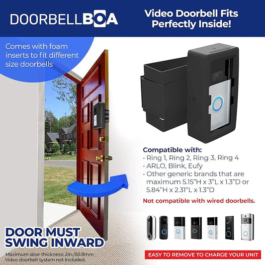 Anti-Theft Video Doorbell Door Mount, No Tools or Installation, Mounts Securely - Image 2