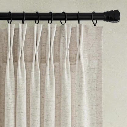 Memory Trained Pinch Pleated Curtains 132 Inches Long, Viral Linen Pinch Pleat - Image 10