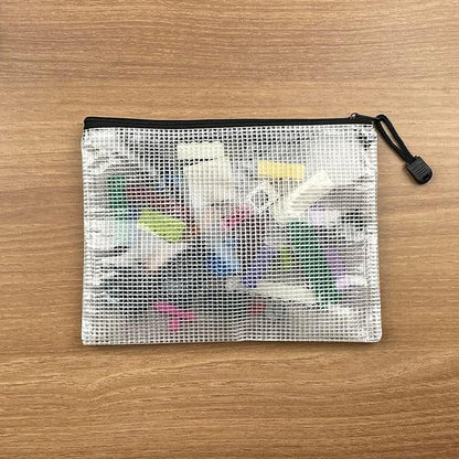 Plastic Mesh Zipper Pouch Document Folders Bag Zip File Bags - Image 7