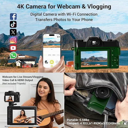 75MP Digital Camera, 4K WiFi Vlogging Camera - Image 8