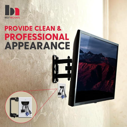 BestMounts - 1 Pack In Wall Cable Management Kit - Recessed Wall Plate Cable - Image 6