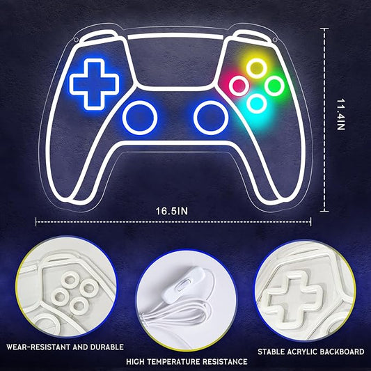 Gamer Neon Sign, Gamepad Shaped LED Neon Sign - Image 2