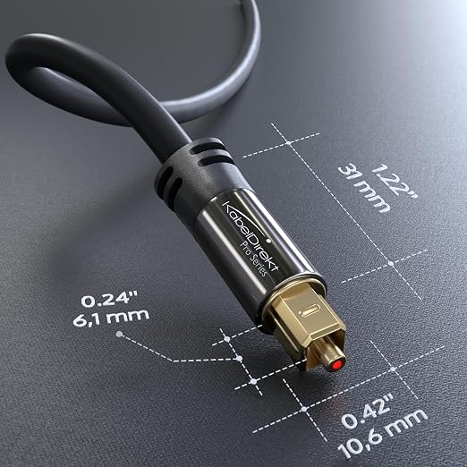 KabelDirekt TOSLINK – Optical Audio Cable – 9.8ft – Fiber Optic Cord, S/PDIF - Image 7