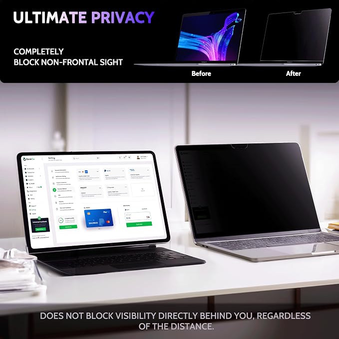 Privacy Screen for MacBook Pro 13 In & MacBook Air 13 Inch, MagicSuction™ - Image 4