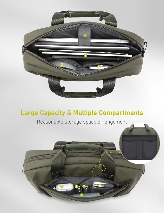 13-14 Inch Laptop Shoulder Bag Business Briefcase Water Resistant Computer - Image 2