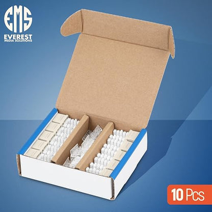 Everest 90° Angled RJ45 Cat6 Keystone Jacks 10-Pack in Light Almond - Image 2