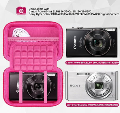 Lacdo Camera Carrying Case for Canon PowerShot ELPH 360/200/185/180/190/350 - Image 2