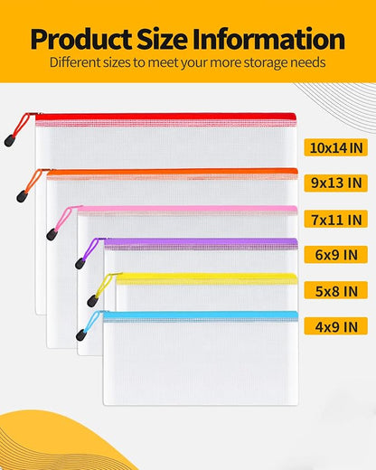 SUNEE Multisize Mesh Zipper Pouch, Mesh Bags - Image 2