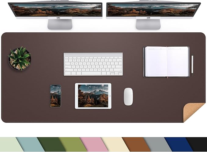 Leather Desk pad Protector, Large Desk mat by AFIING