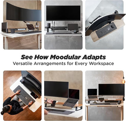 Moodular Wooden Monitor Stand 45.6” Large Desk Organizer - Image 7