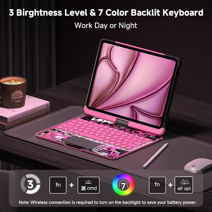Keyboard Case for 12.9 inch iPad Pro 6/5/4/3rd Gen & 13 inch iPad Air Wireless - Image 5