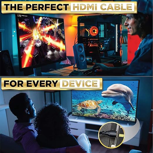 PowerBear 4K HDMI Cable 10 ft | High Speed Hdmi Cables, Braided Nylon & Gold - Image 7