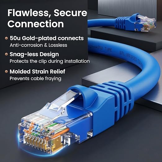 GEARit Cat 6 Ethernet Patch Cable 14 ft Blue - Image 4