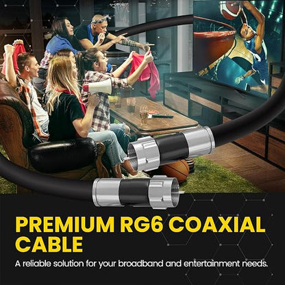 RG6 Coaxial Cable with F Connectors, High Speed Internet and TV Cord - Image 6