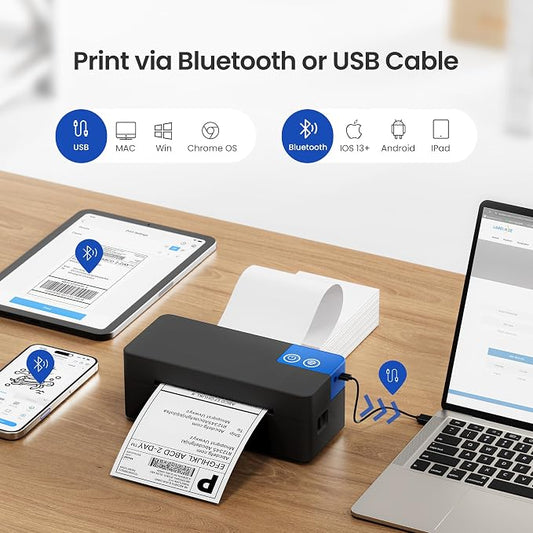 Bluetooth Thermal Shipping Label Printer, 4x6 Portable Thermal Label Printer - Image 2
