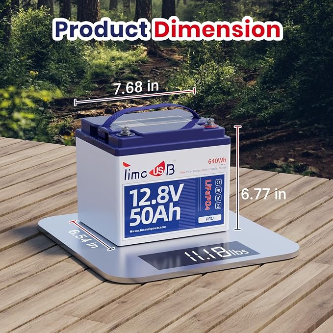 12V 50Ah Pro LiFePO4 Battery, 15000+ Cycles Timeusb Battery - Image 2