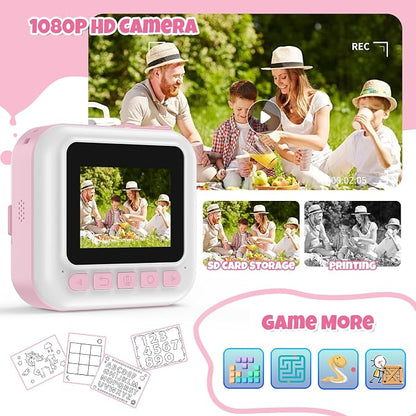 Instant Print Camera for Kids, 1080P Children Printable Cameras Christmas - Image 3