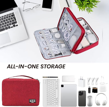 Large Electronic Organizer Travel Case, Double Layer Tech Accessories Bag - Image 6