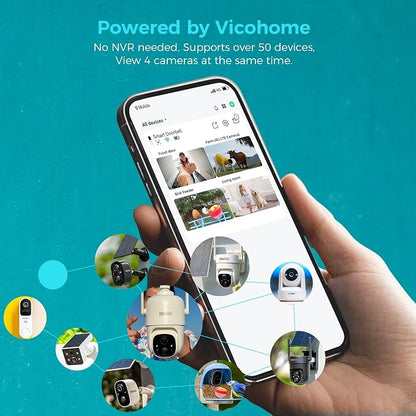 Vicohome 3CQ1 AI 2K Solar Security Camera Wireless Outdoor, Battery Powered - Image 2