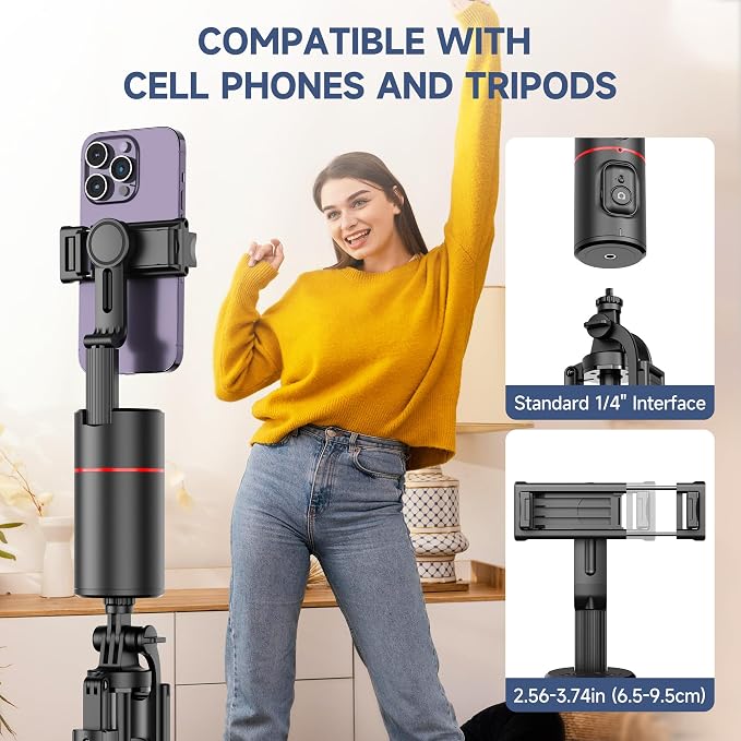 Auto Face Tracking Tripod, No App, Smart Shooting Phone Holder - Image 6