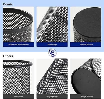 Comix Pen Holder Desk Organizer, Wire Mesh Pencil Cup - Image 5