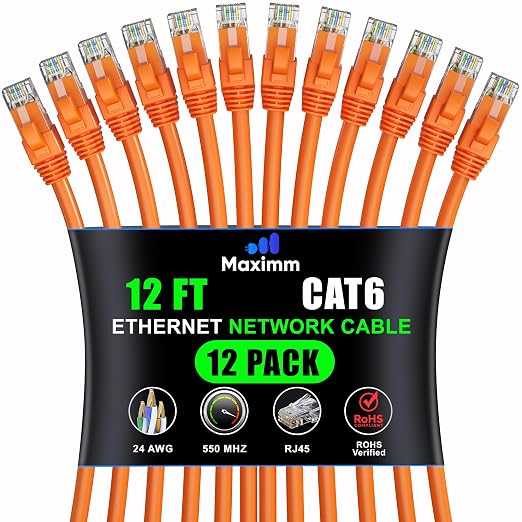 Maximm Cat 6 Ethernet Cable - 12 ft by MaximmCable