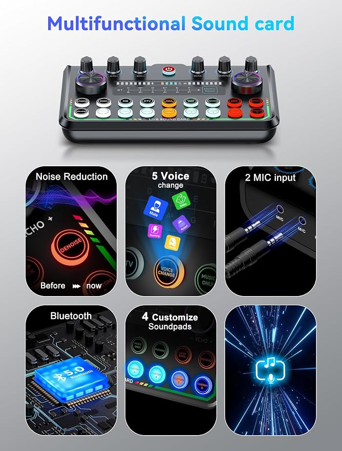 SINWE USB Audio Interface for Smartphone & PC: Plug-and-Play Live Sound Card - Image 3