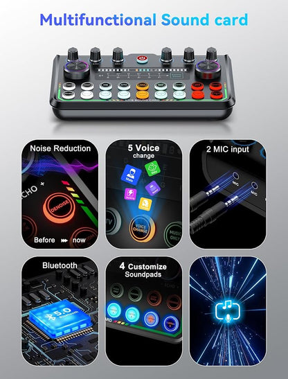 SINWE USB Audio Interface for Smartphone & PC: Plug-and-Play Live Sound Card - Image 3