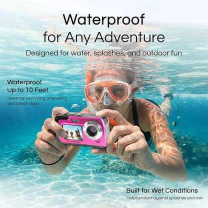 Minolta MN40WP 48MP Waterproof Digital Camera – Dual LCD Screens, 2.7K QHD Video - Image 4
