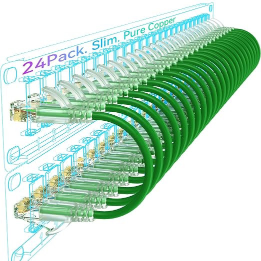 Sokqovt Cat6a Slim Ethernet Patch Cable 0.5ft, Flexible 10G 550MHZ, 28AWG Pure by Unknown