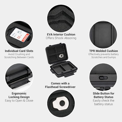 JJC Portable Camera Battery Memory Card Storage Case - Image 4