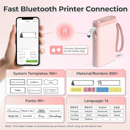 Nelko Label Maker Machine with Tape, P21 Bluetooth Label Printer, Wireless Mini - Image 2