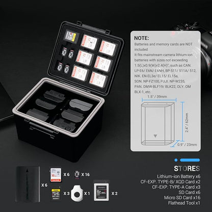 LP-E6 EN-EL15C NP-W235 FZ100 Camera Battery and Memory Card Case - Image 2