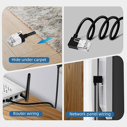 Flexible Cat 6 Ethernet Cable 90° Right Angled 3.3 Feet, Ultra Thin & Slim Rj45 - Image 4