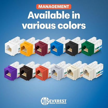 Everest 90° Angled RJ45 Cat6 Keystone Jacks 20-Pack in Green - Image 7