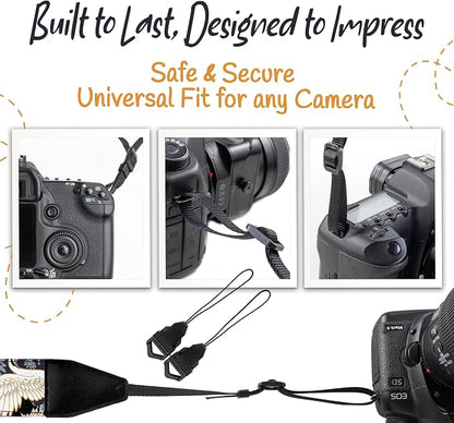 Art Tribute Camera Strap, Vintage Embroidered Neck Shoulder & Crossbody Camera - Image 7