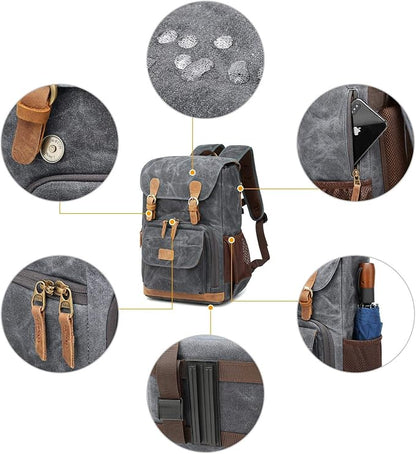 UBAYMAX Camera Backpack, DSLR SLR Waterproof Canvas Camera Bags Rucksack 15.6 - Image 6