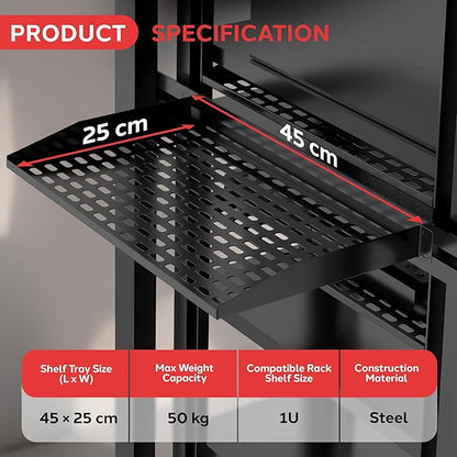 Pyle 19-Inch 1U Server, Vented Shelves - Image 3