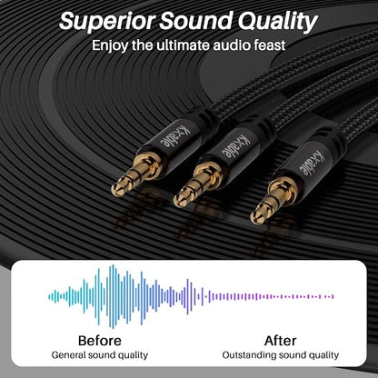 1/8 Inch TRS Stereo Y Splitter Cable 2FT, 3.5mm Male to 2-Male Y-Splitter - Image 6