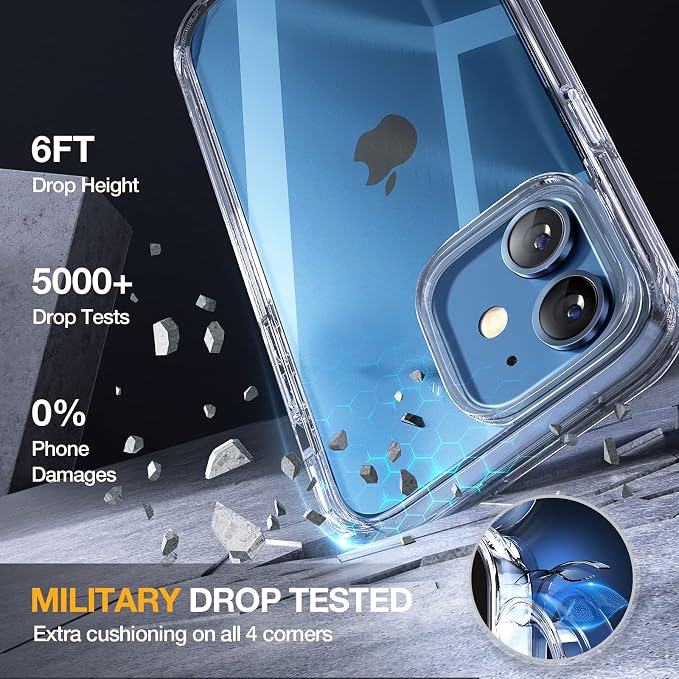 Miracase Glass Case for iPhone 12/12 Pro 6.1 inch, Upgraded Full-Body Rugged - Image 4