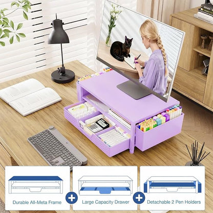 OPNICE Desk Organizers and Accessories, 2-Tier Computer Monitor Stand Riser - Image 8