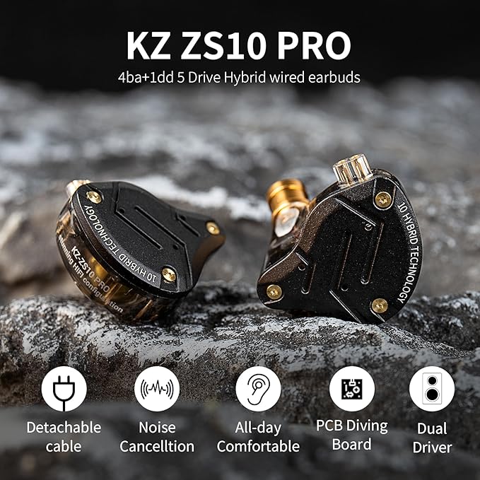 KZ ZS10 Pro in Ear Monitor Wired Headphone, KZ HiFi Earbuds in Ear Monitor - Image 4