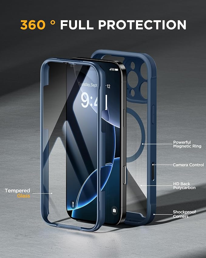 Miracase Magnetic for iPhone 16 Pro Case Full-Body Phone - Image 2